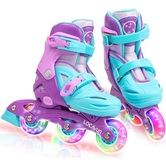 Locavun Other - Inline Skates for Girls and Kids, Roller Skates Blades with 4 Size Adjustable...